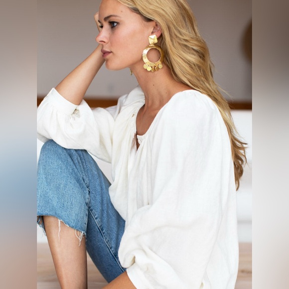 Emerson Fry Jewelry - NEW Emerson Fry Earrings Lumin Hammered Gold Plated Brass Lightweight Dangle